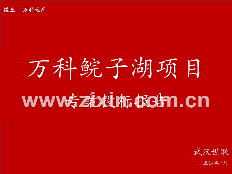 鲩子湖项目投标方案（万科）.pptx_第1页