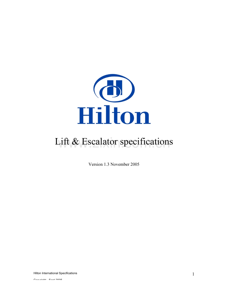 希尔顿电梯设计要求 Lift Specification.pdf_第1页