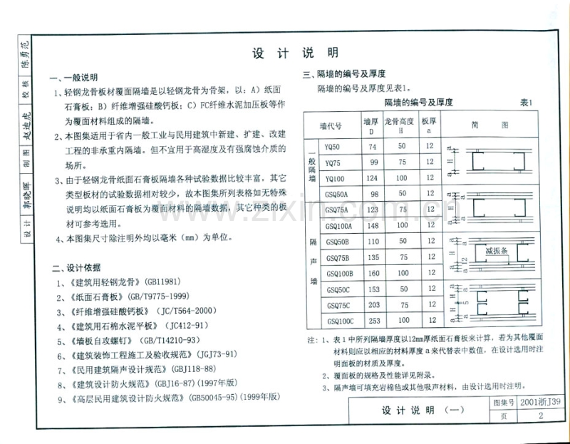 浙J39-2001 轻刚龙骨板材覆面隔墙（2001浙J39）.pdf_第3页
