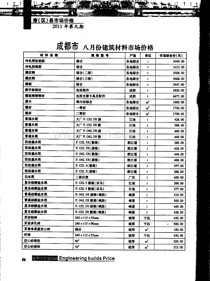 (2011年9月第9期)成都市工程造价信息.pdf_第2页