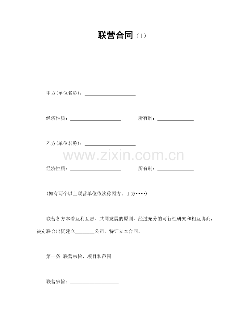 联营合同（1）.doc_第1页