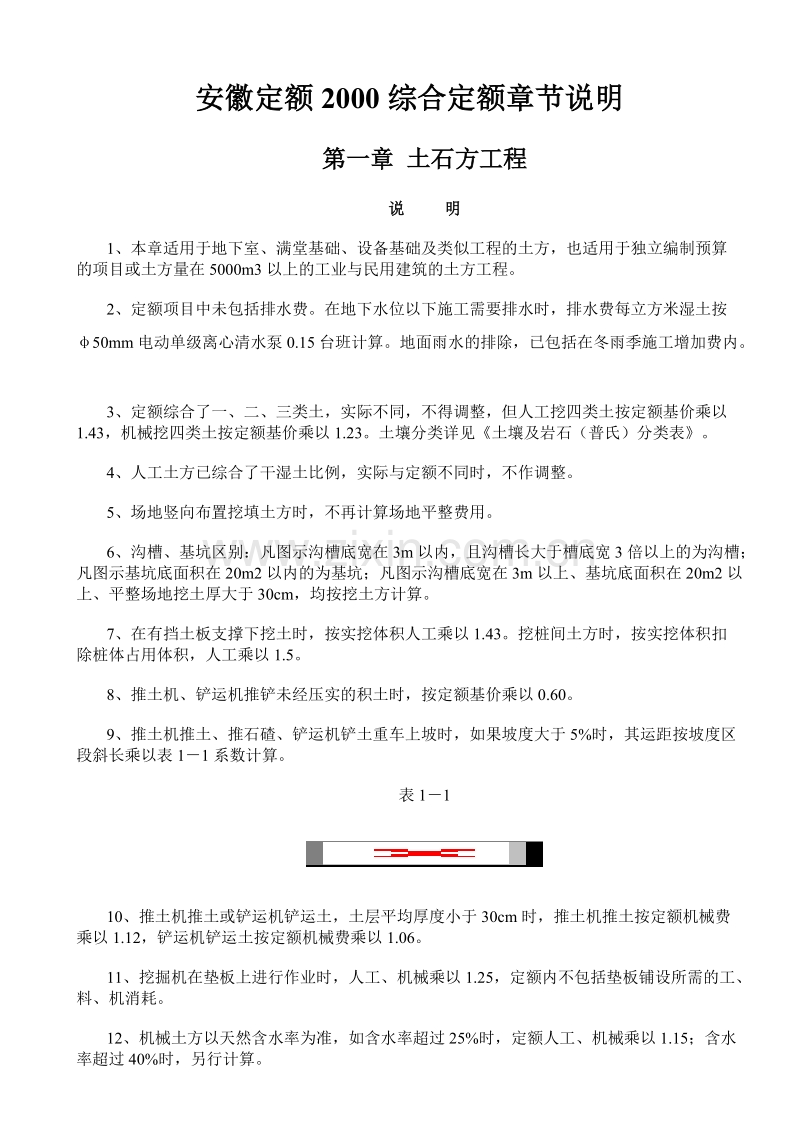 安徽定额2000综合定额章节说明.doc_第1页