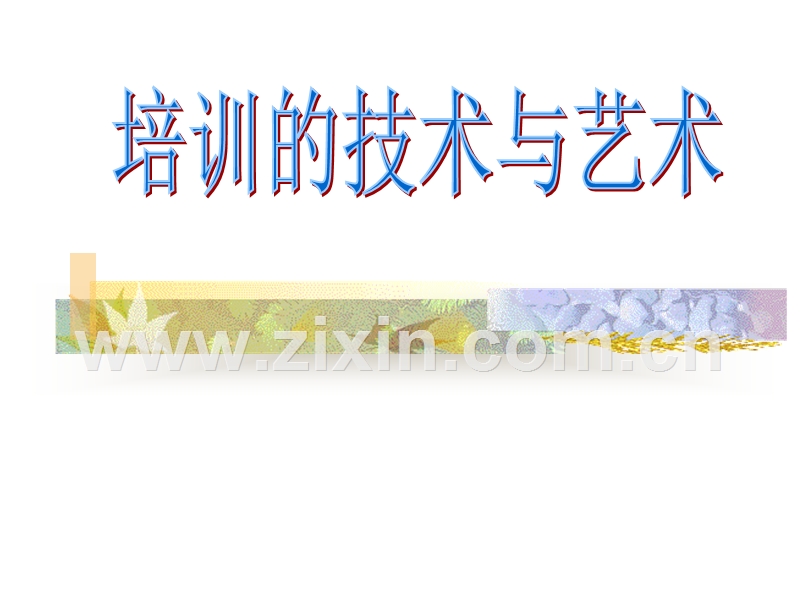 培训艺术与技术(教材).ppt_第1页