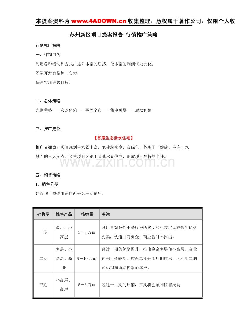 苏州新区项目提案报告 行销推广策略.doc_第1页