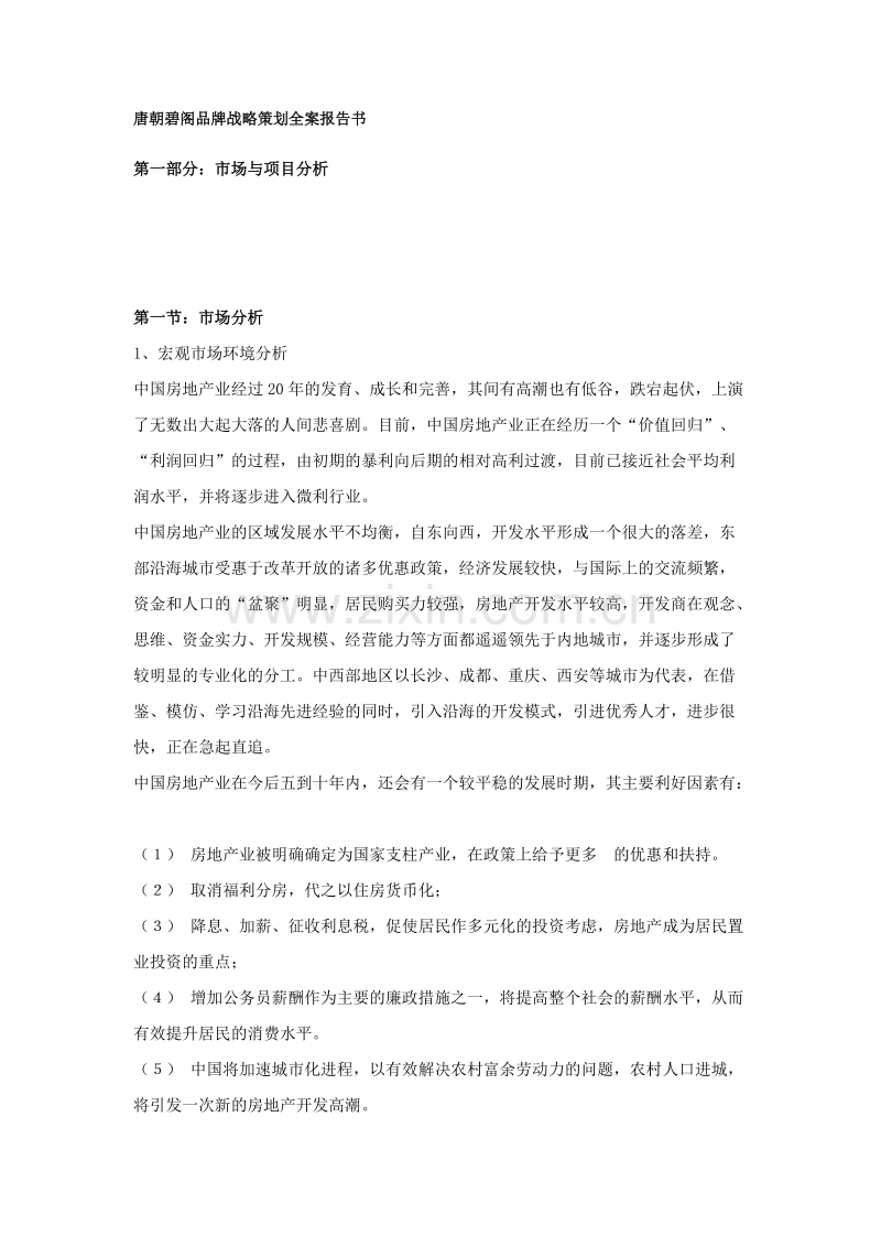 唐朝碧阁品牌战略策划全案报告书.DOC_第1页