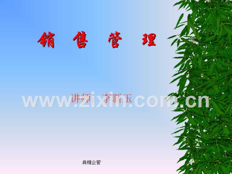销售管理（讲师：李新玉）.ppt_第1页