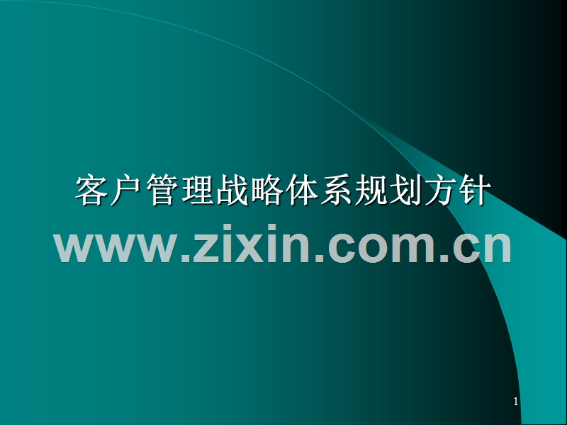 客户管理战略体系规划方针.PPT_第1页
