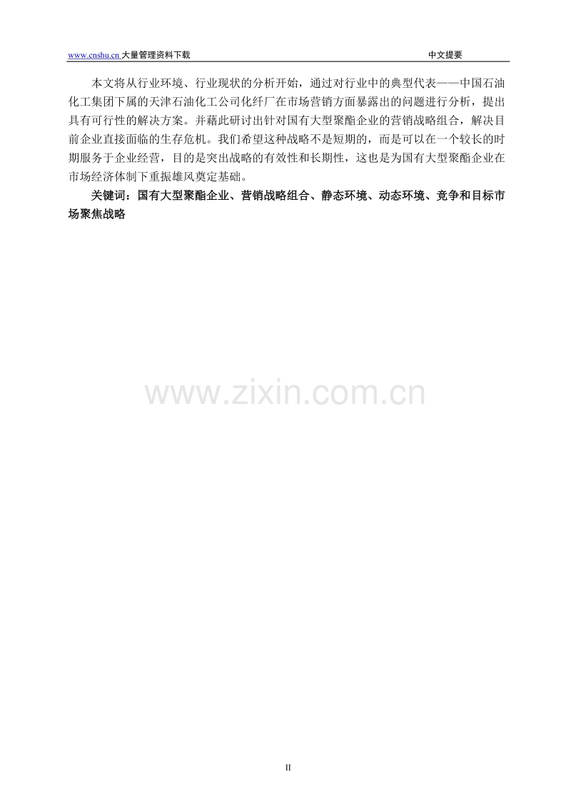 国有大型聚酯企业市场营销战略研究.doc_第2页