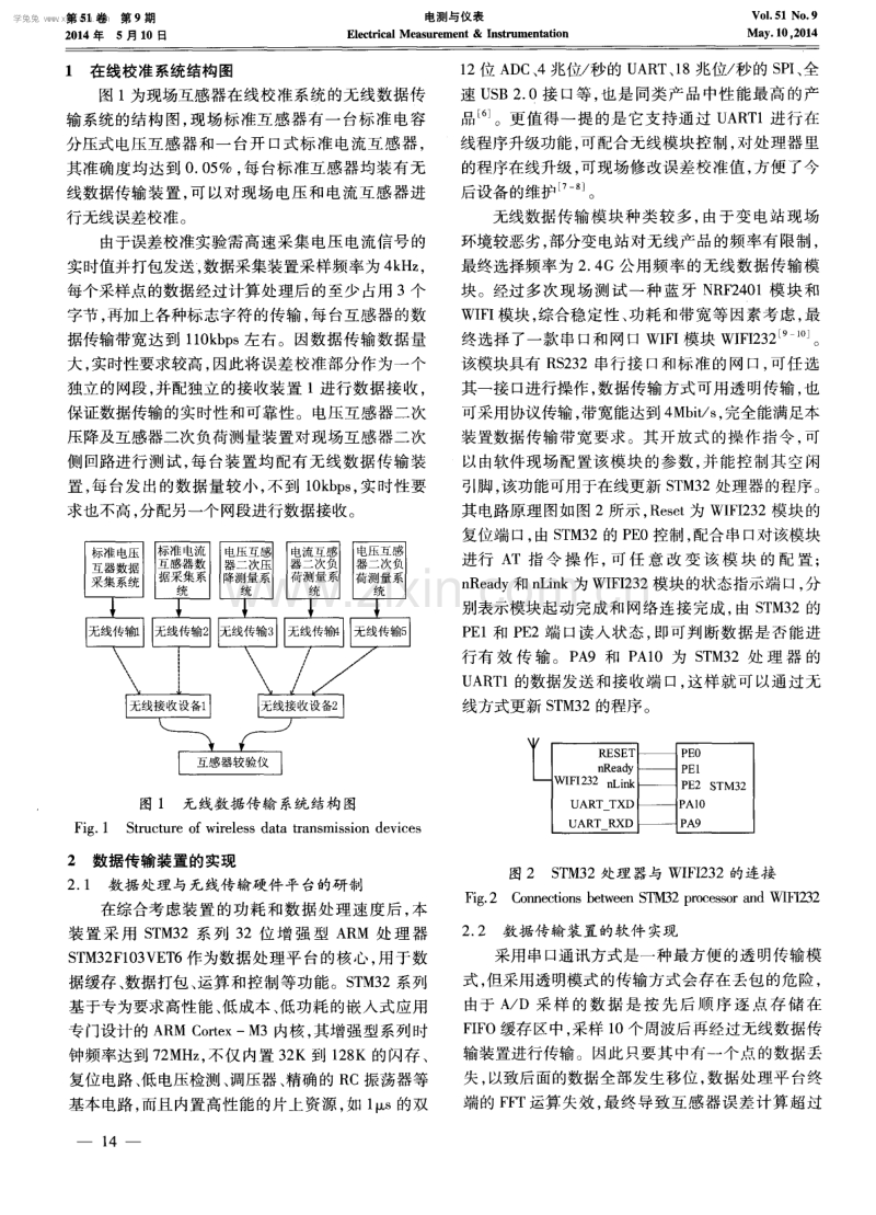 电力互感器在线校准无线数据传输系统的研制.pdf_第2页