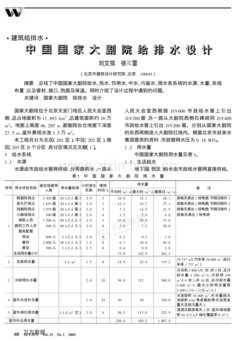 中国国家大剧院给排水设计.pdf_第1页