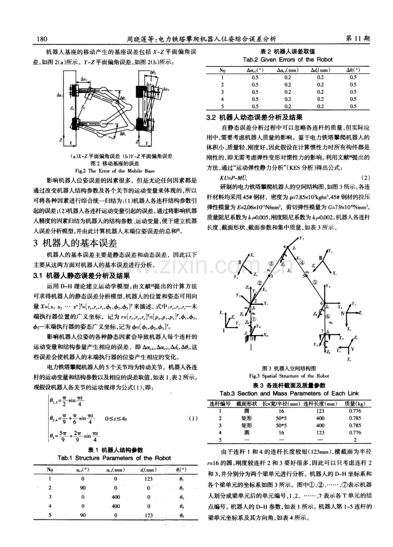 电力铁塔攀爬机器人位姿综合误差分析.pdf_第2页