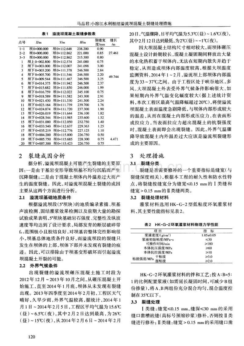 小溶江水利枢纽溢流坝混凝土裂缝处理措施.pdf_第2页