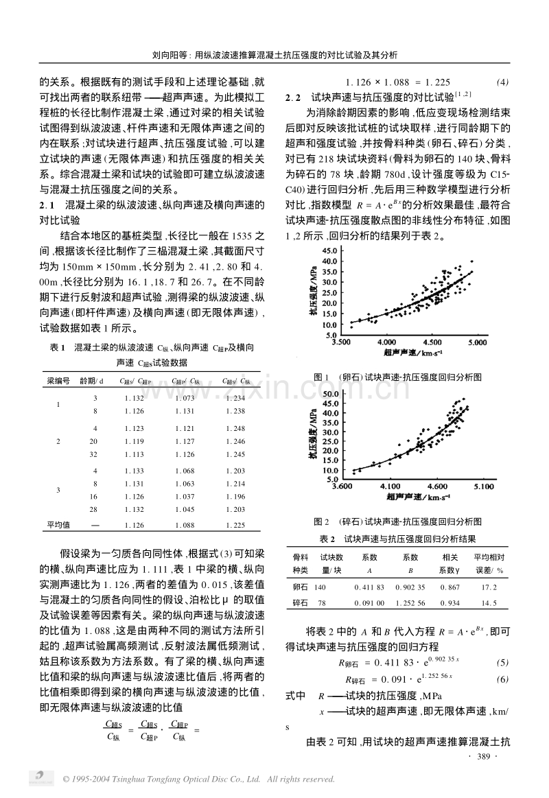 用纵波波速推算混凝土抗压强度的对比试验及其分析.pdf_第2页