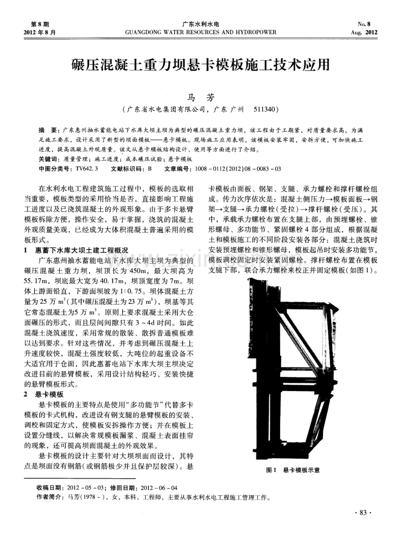 碾压混凝土重力坝悬卡模板施工技术应用.pdf_第1页