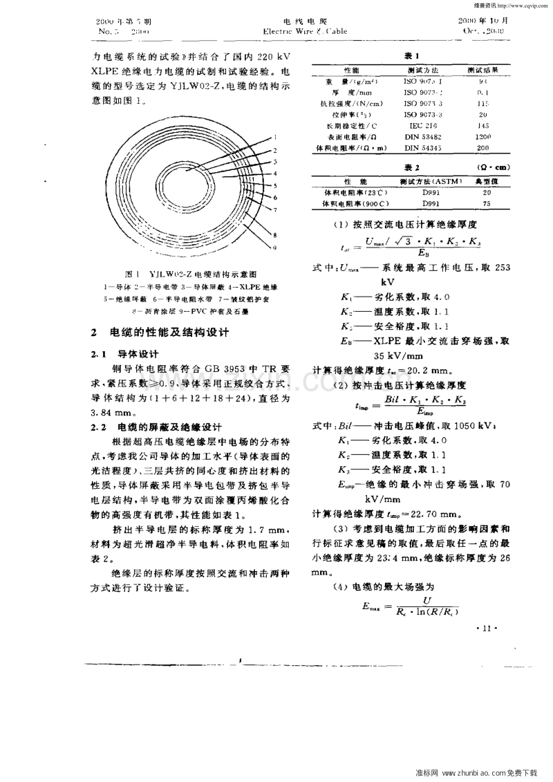 220KV_XLPE绝缘电力电缆的设计及试制.pdf_第2页