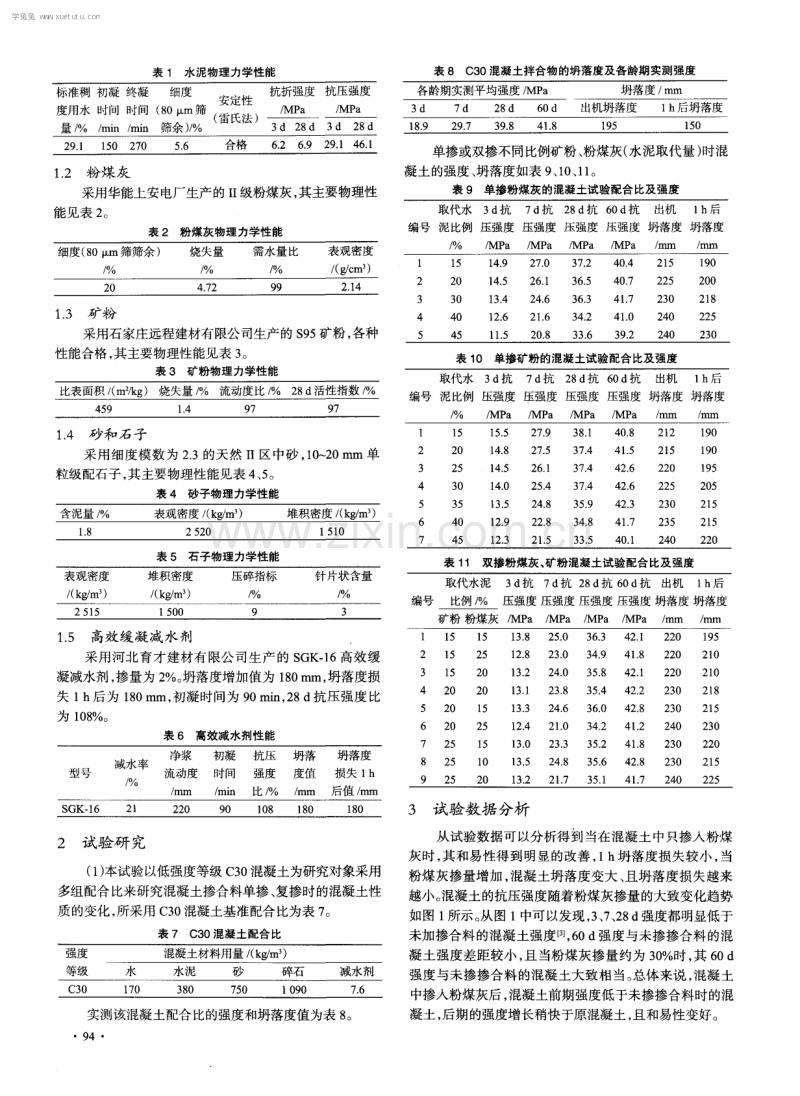 粉煤灰、矿粉掺合料对低强度等级混凝土的强度及和易性的影响.pdf_第2页