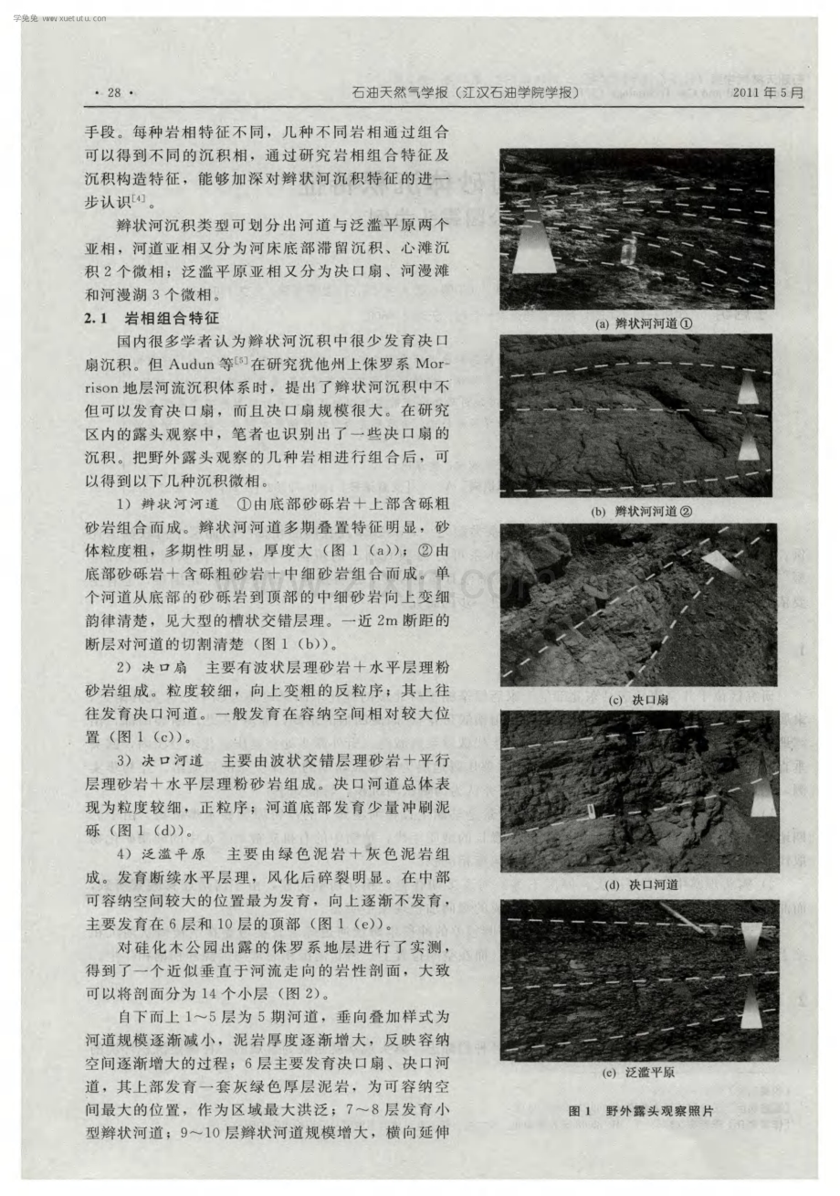 小型断陷盆地辫状河砂体沉积特征-以千家店盆地硅化木公园露头为例.pdf_第2页