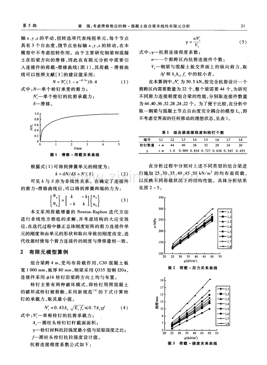 考虑滑移效应的钢-混凝土组合梁非线性有限元分析.pdf_第2页