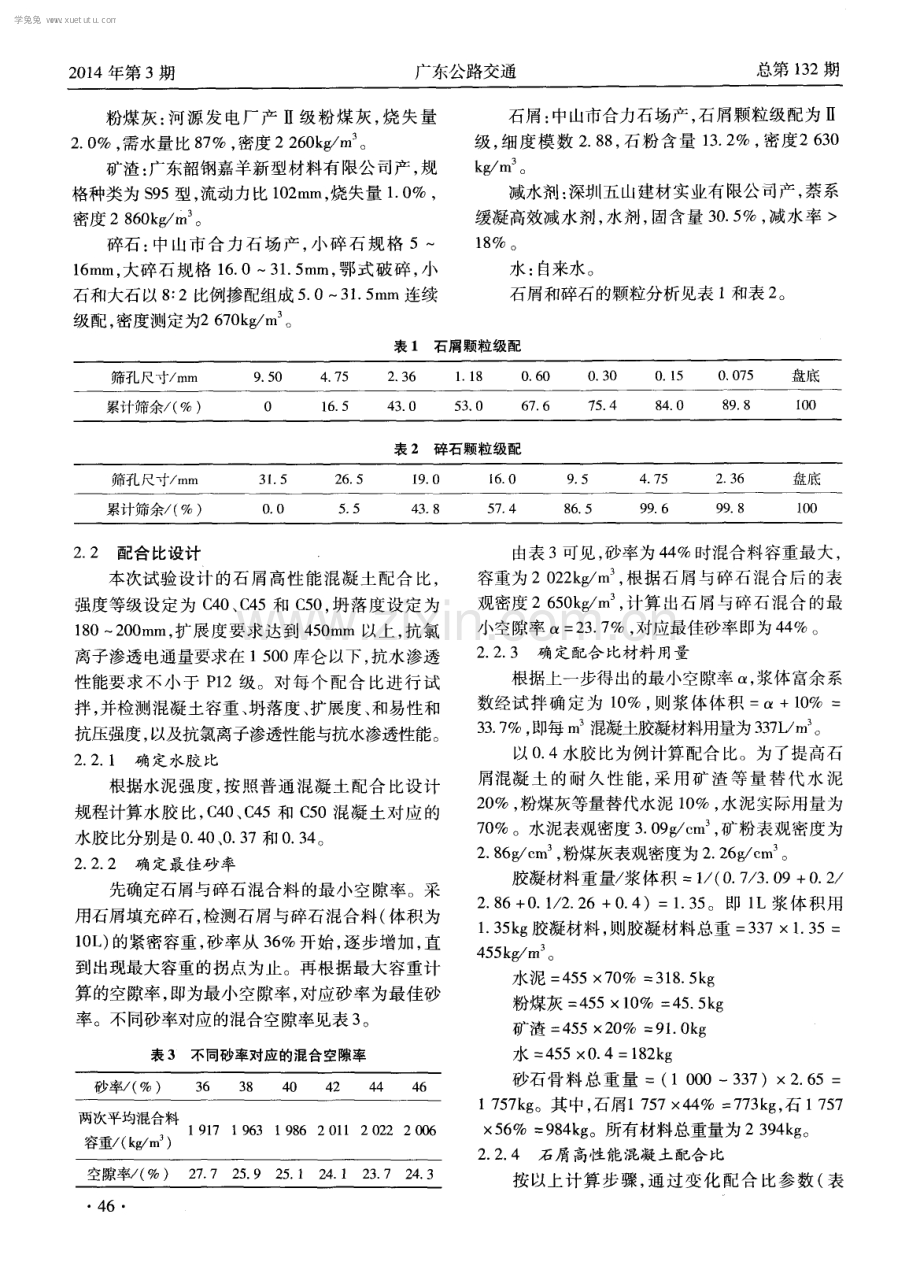 石屑全代砂高性能混凝土配合比简易设计法.pdf_第2页
