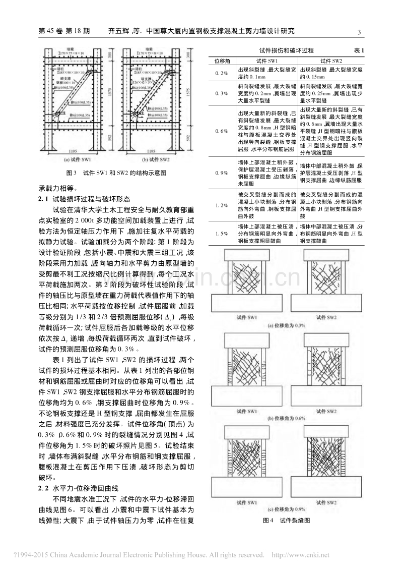 中国尊大厦内置钢板支撑混凝土剪力墙设计研究_齐五辉.pdf_第3页