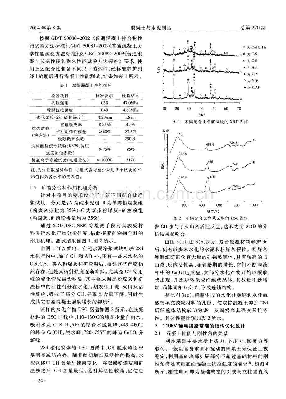 双掺高性能混凝土在11OkV输电线路基础工程的应用.pdf_第2页