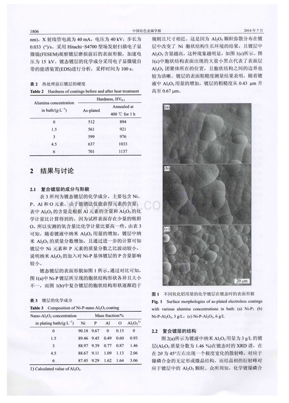 不同纳米氧化铝含量Ni-P-A12O3化学镀层的高温磨损性能.pdf_第3页