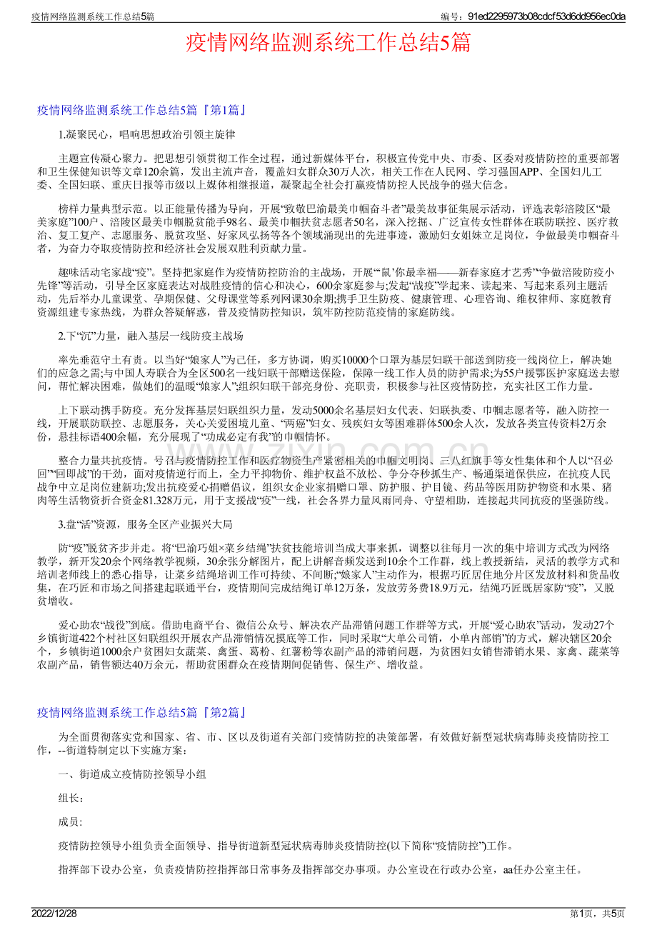 疫情网络监测系统工作总结5篇.pdf_第1页