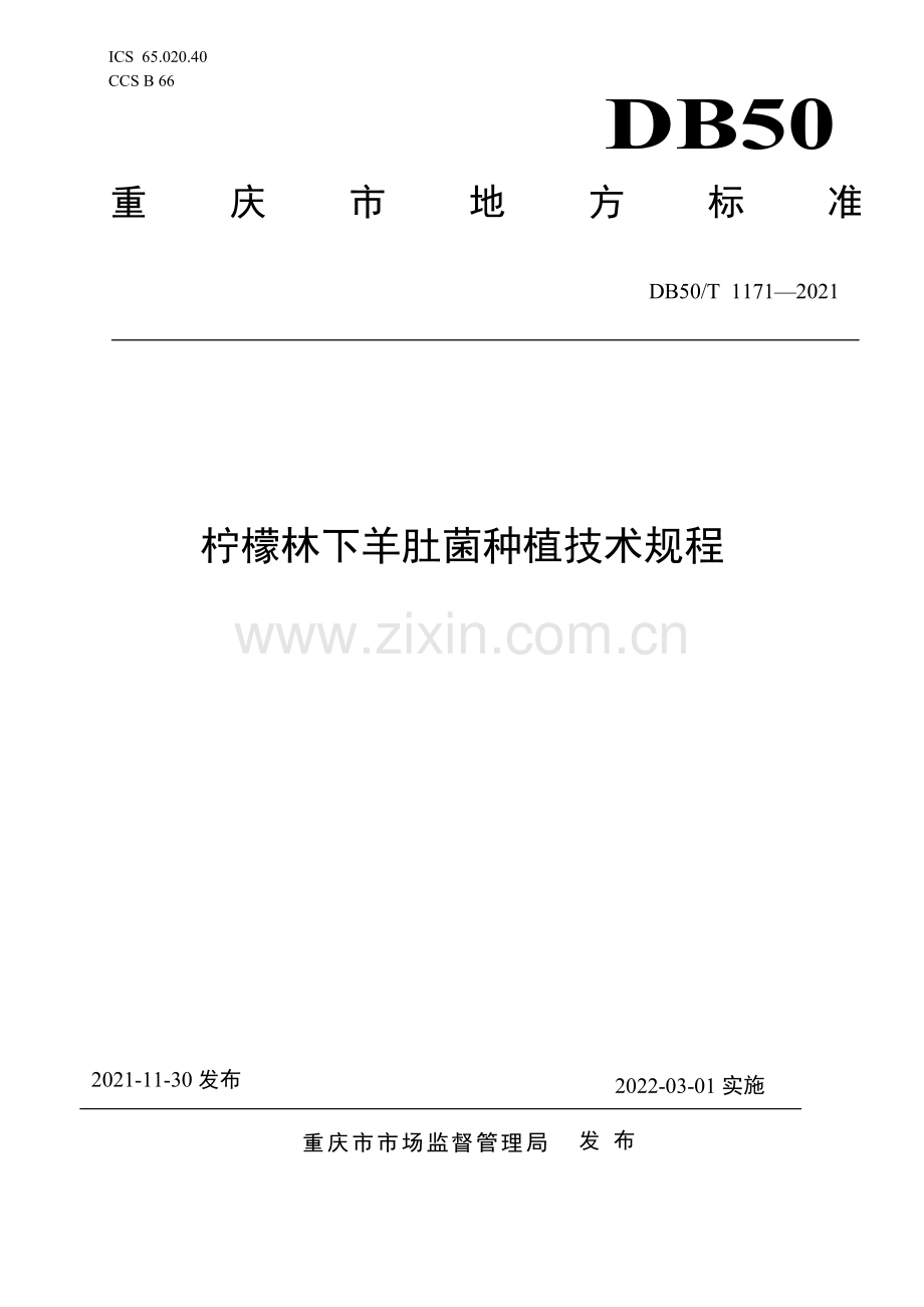 DB50∕T 1171-2021 柠檬林下羊肚菌种植技术规程(重庆市).pdf_第1页