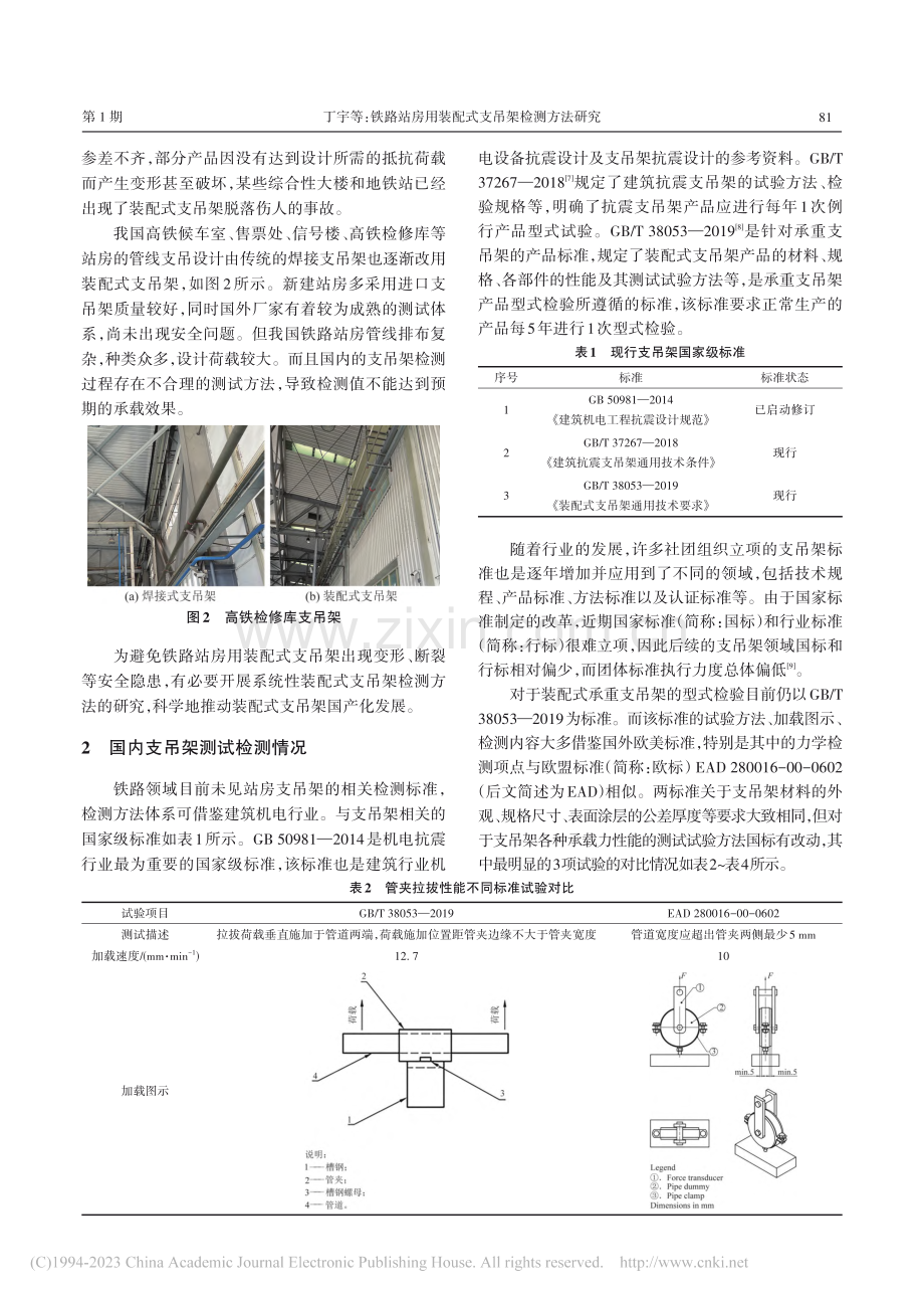 铁路站房用装配式支吊架检测方法研究_丁宇.pdf_第2页