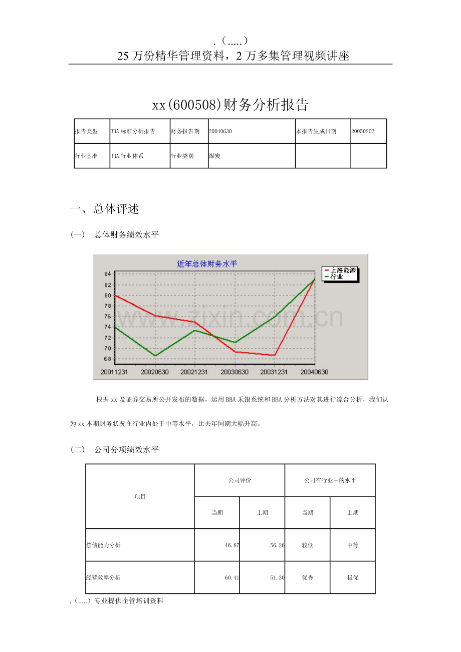 煤炭行业年度财务分析报告研讨.docx_第1页