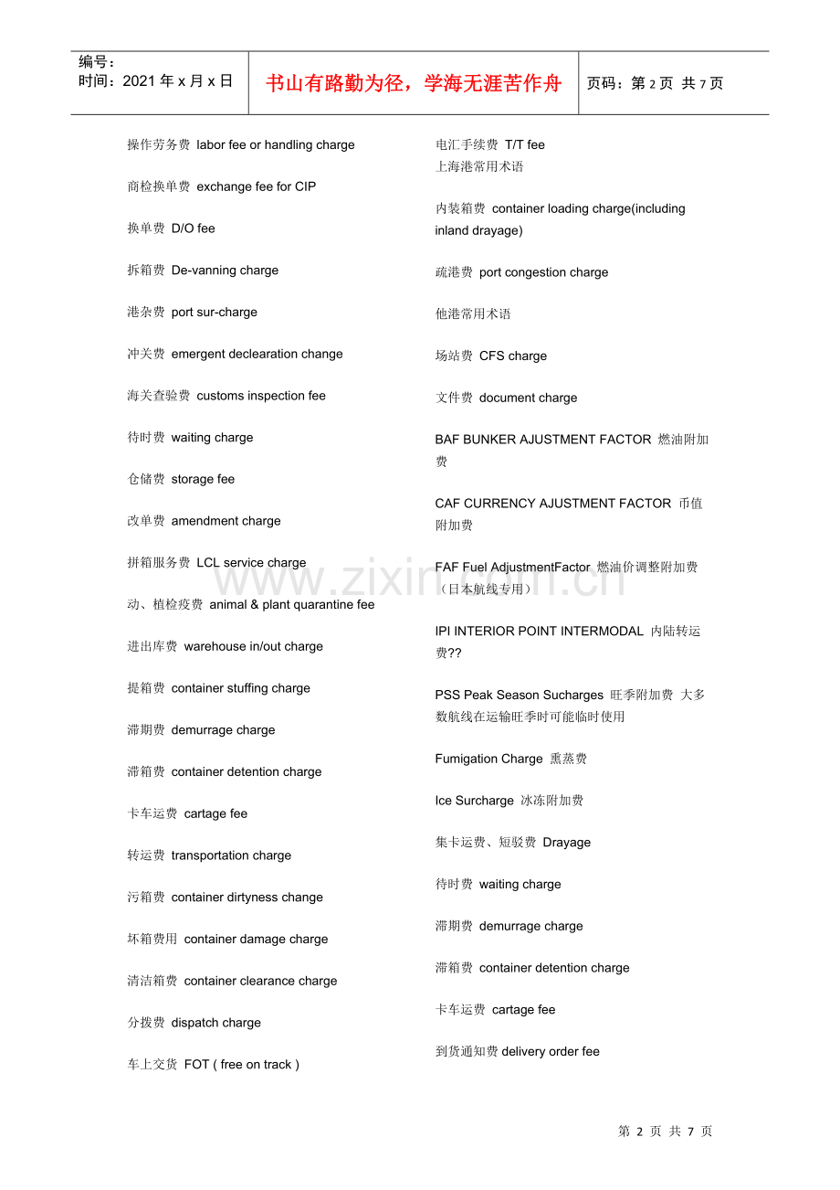 物流专业术语和常用术语.docx_第2页