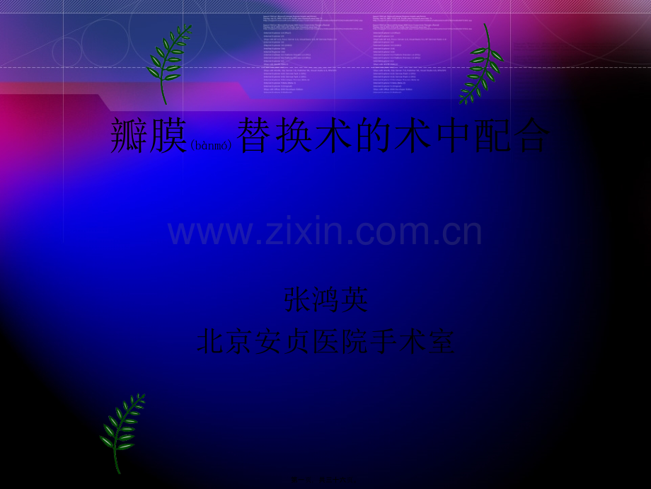 瓣膜替换术的术中配合.ppt_第1页