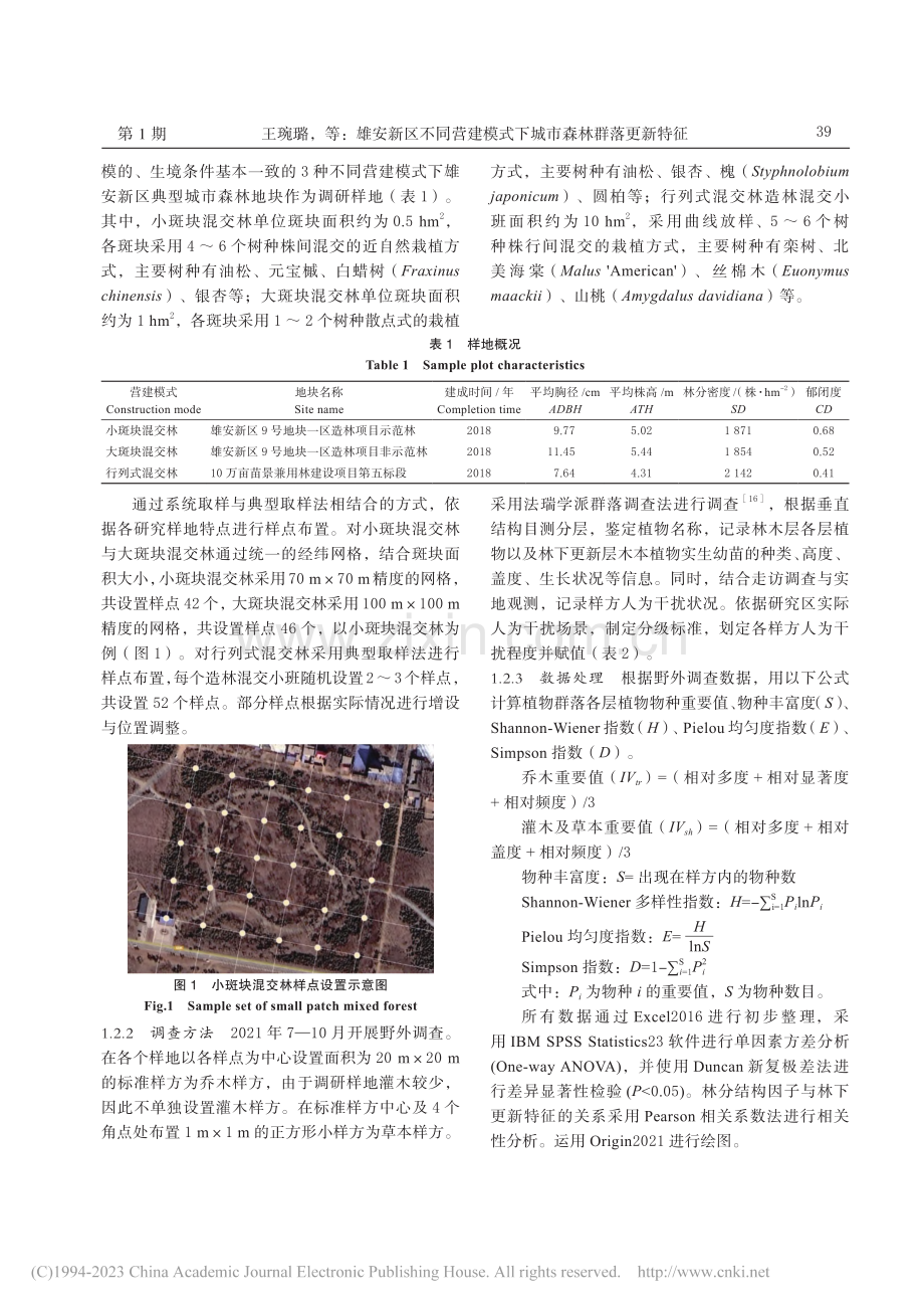 雄安新区不同营建模式下城市森林群落更新特征_王琬璐.pdf_第3页