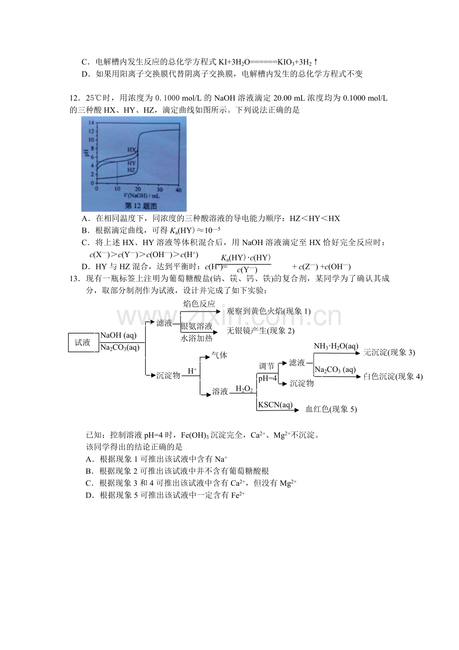 2013年浙江省高考化学（含解析版）.pdf_第2页