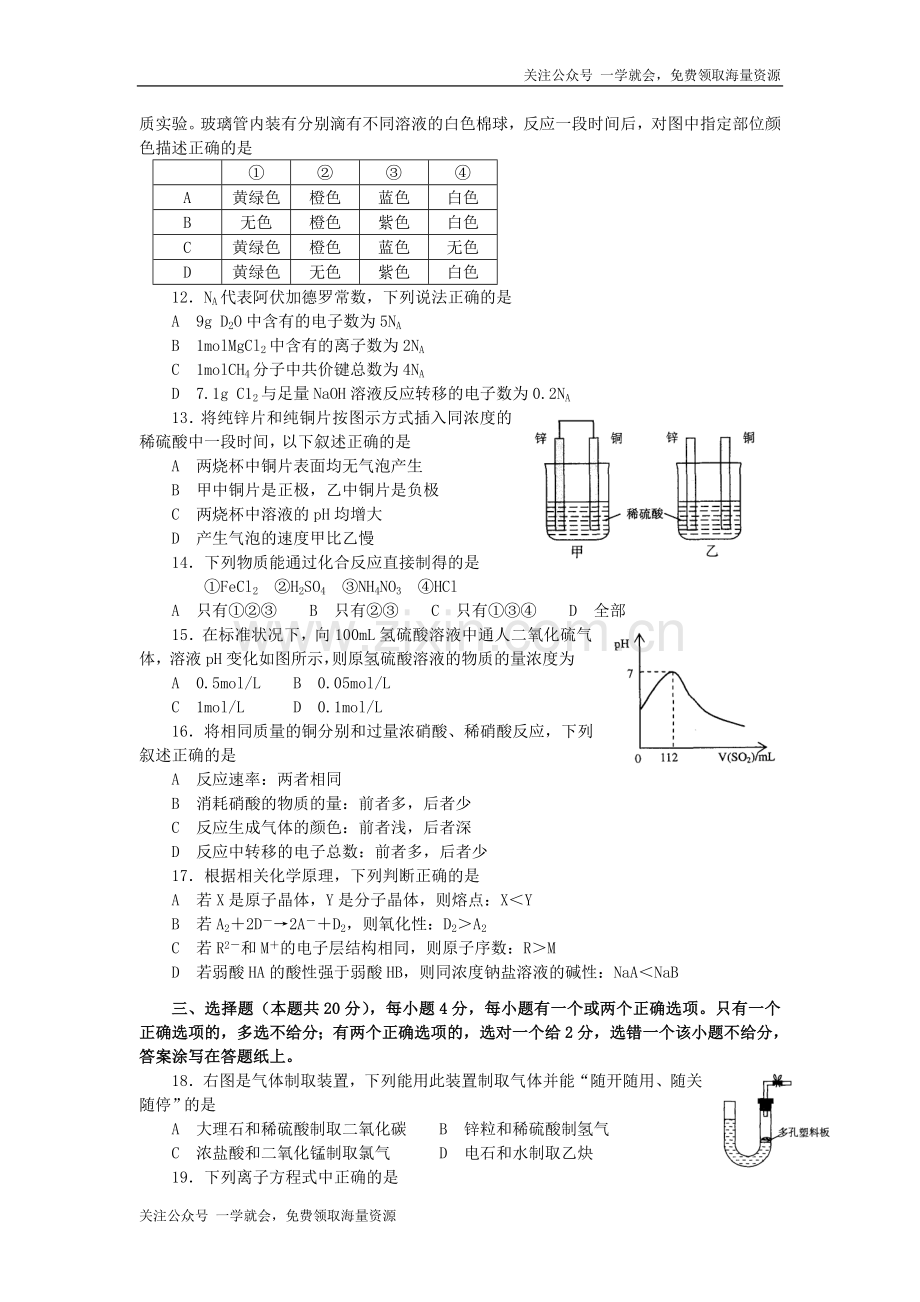2006年上海高考化学真题及答案.doc_第2页