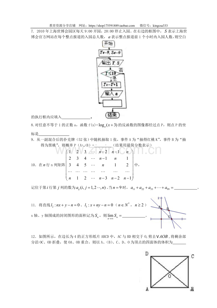 2010年上海高考数学真题（理科）试卷（word解析版）.doc_第2页