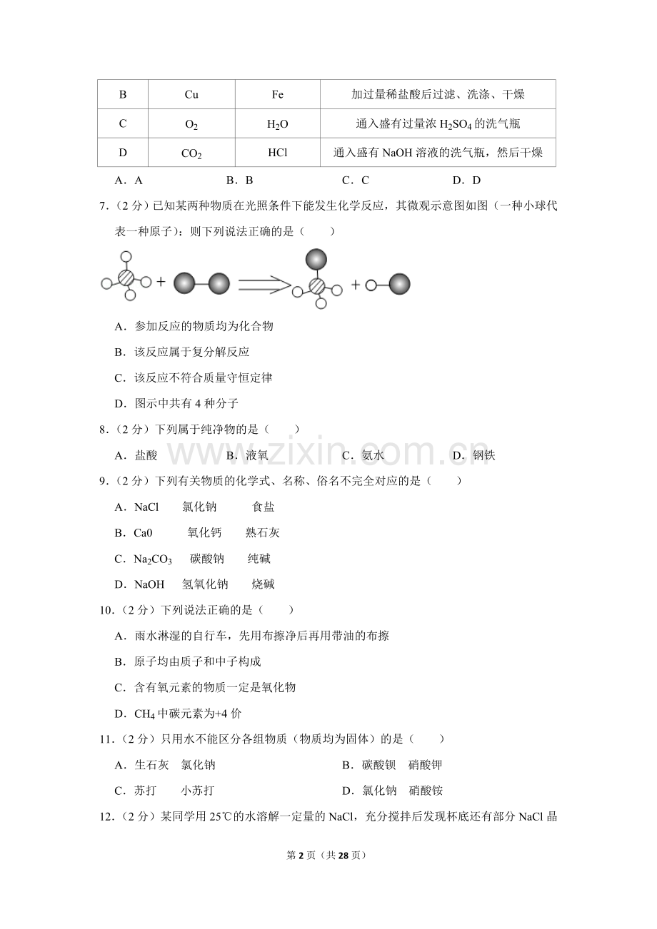 2012年四川省眉山市中考化学试卷（含解析版）.doc_第2页