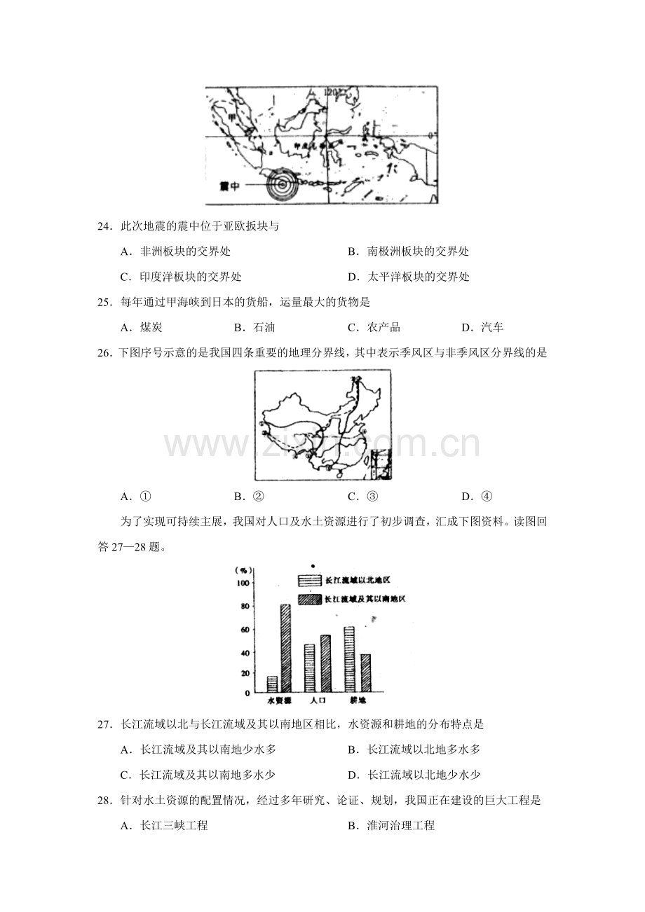 2008年临沂市中考地理试题及答案.doc_第2页