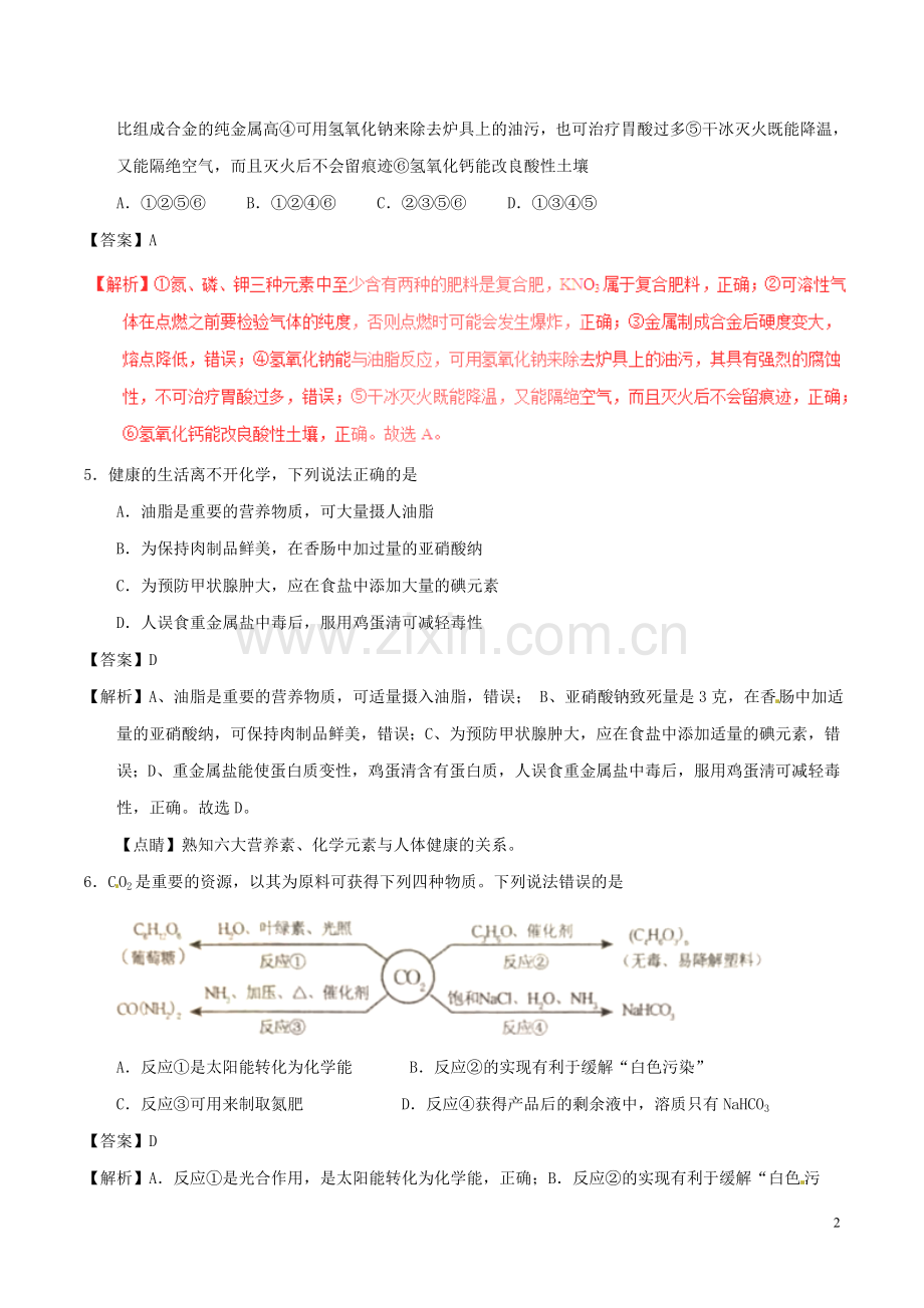 山东省泰安市2017年中考化学真题试题（含解析）.DOC_第2页