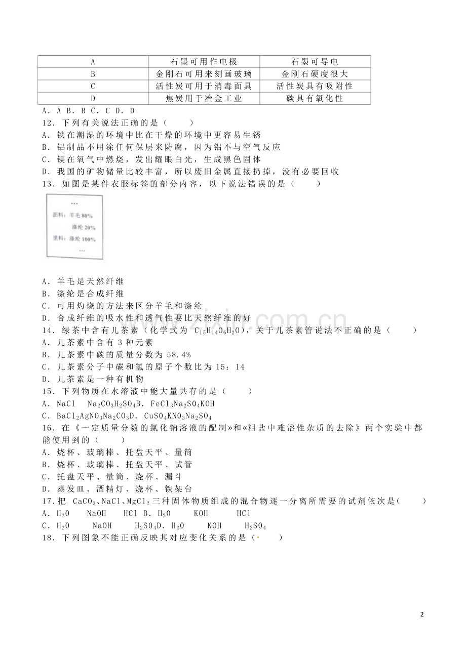 广西贺州市2016年中考化学真题试题（含解析）.DOC_第2页