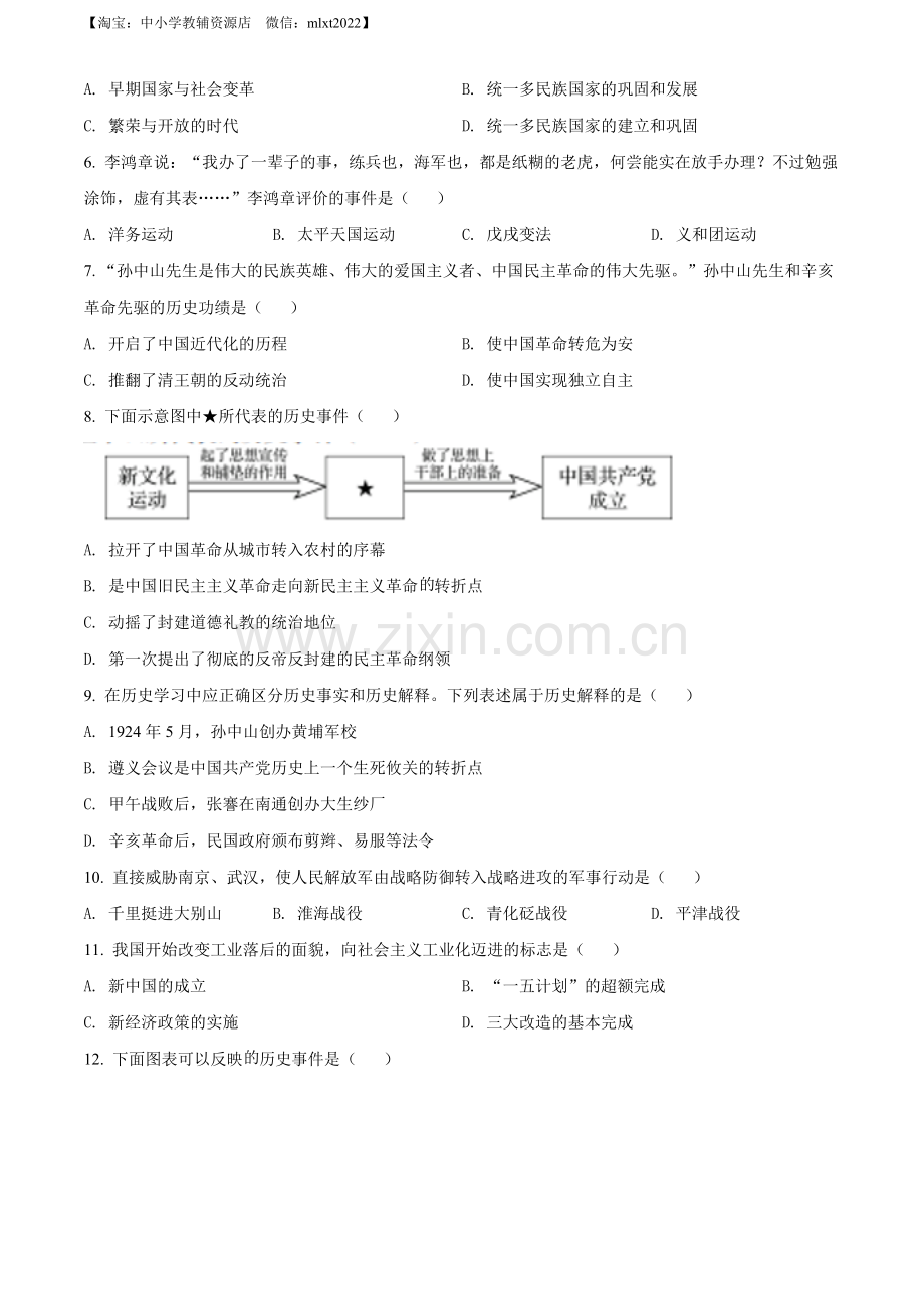 题目2022年辽宁省盘锦市中考历史真题（原卷版）.docx_第2页
