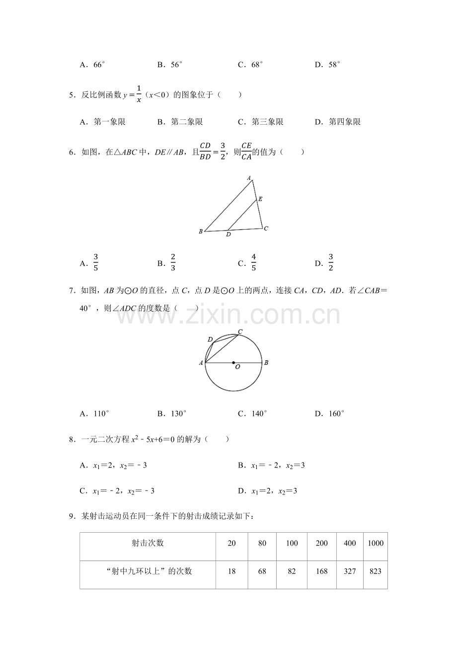 2020年辽宁省营口市中考数学试卷（空白卷）.docx_第2页