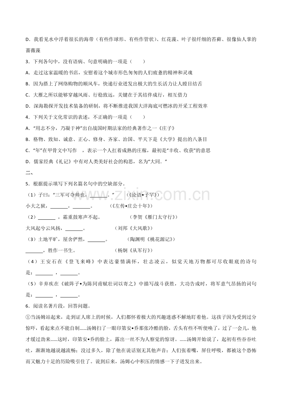 2017年山东省潍坊市中考语文试题及答案.doc_第2页