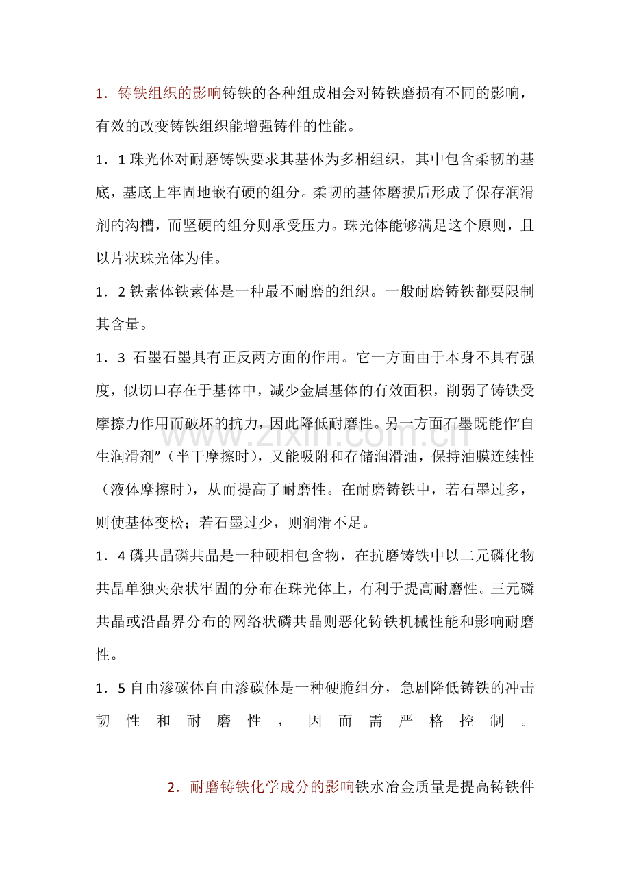 耐磨铸铁熔炼工艺及质量控制.docx_第1页