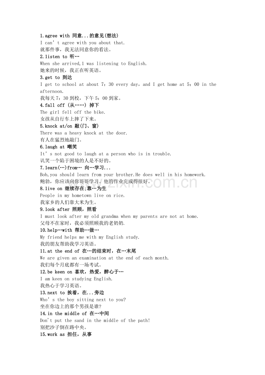 初中英语中考真题50组高频短语.docx_第1页