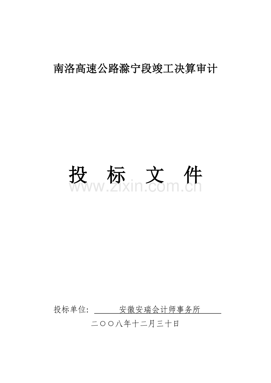 滁宁段竣工决算审计招标文件.docx_第1页