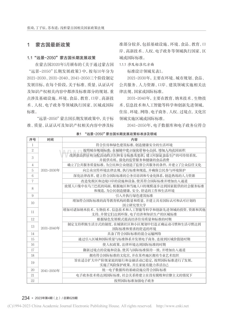 浅析蒙古国相关国家政策法规...—以标准化和知识产权的视角_张琦.pdf_第2页