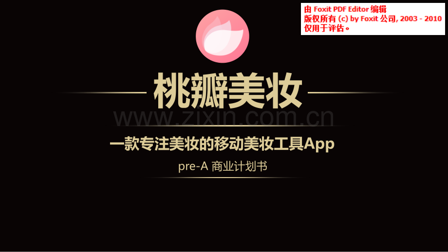 桃瓣美妆-pre+A-商业计划书.pdf_第1页