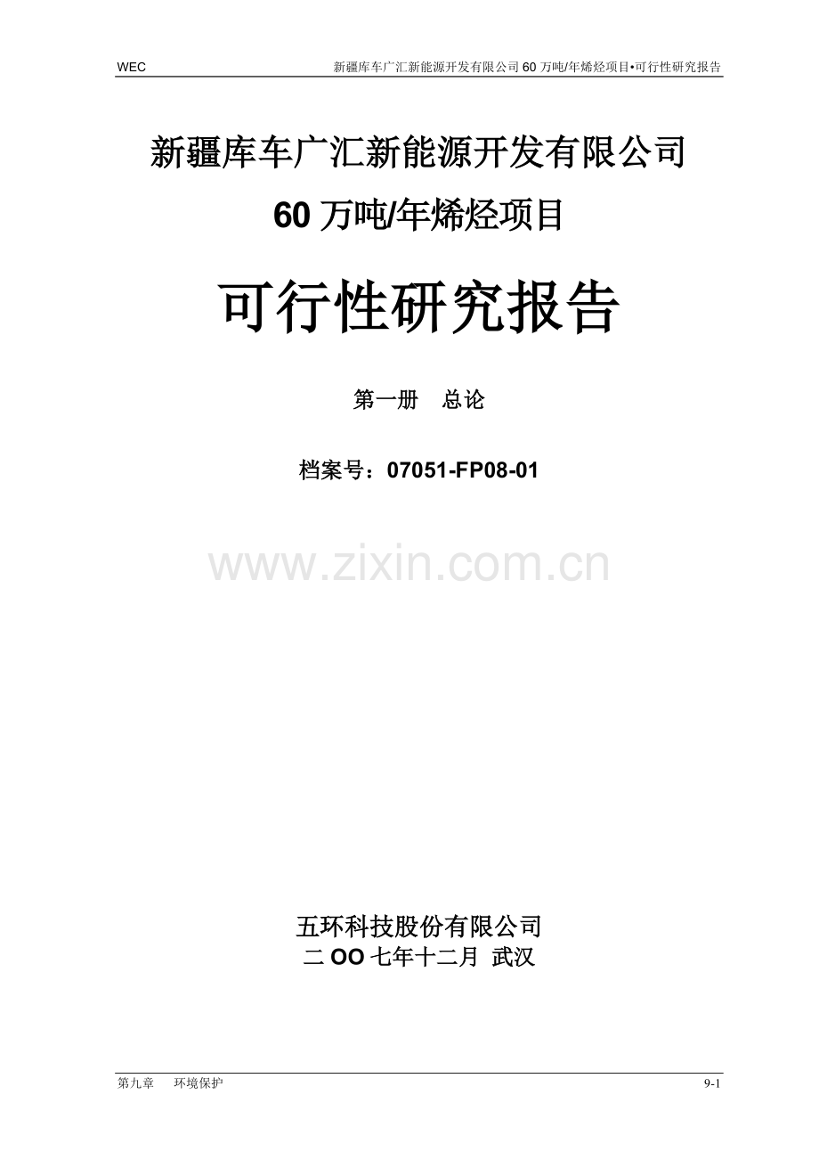 60万吨年烯烃项目可研报告.doc_第1页
