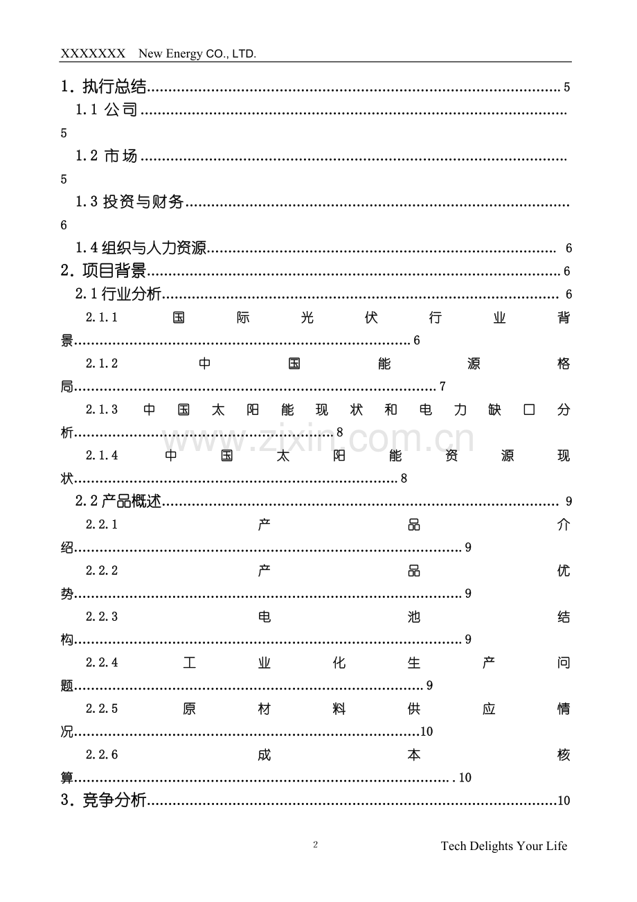 新能源有限公司商业计划书最终版 .doc_第2页
